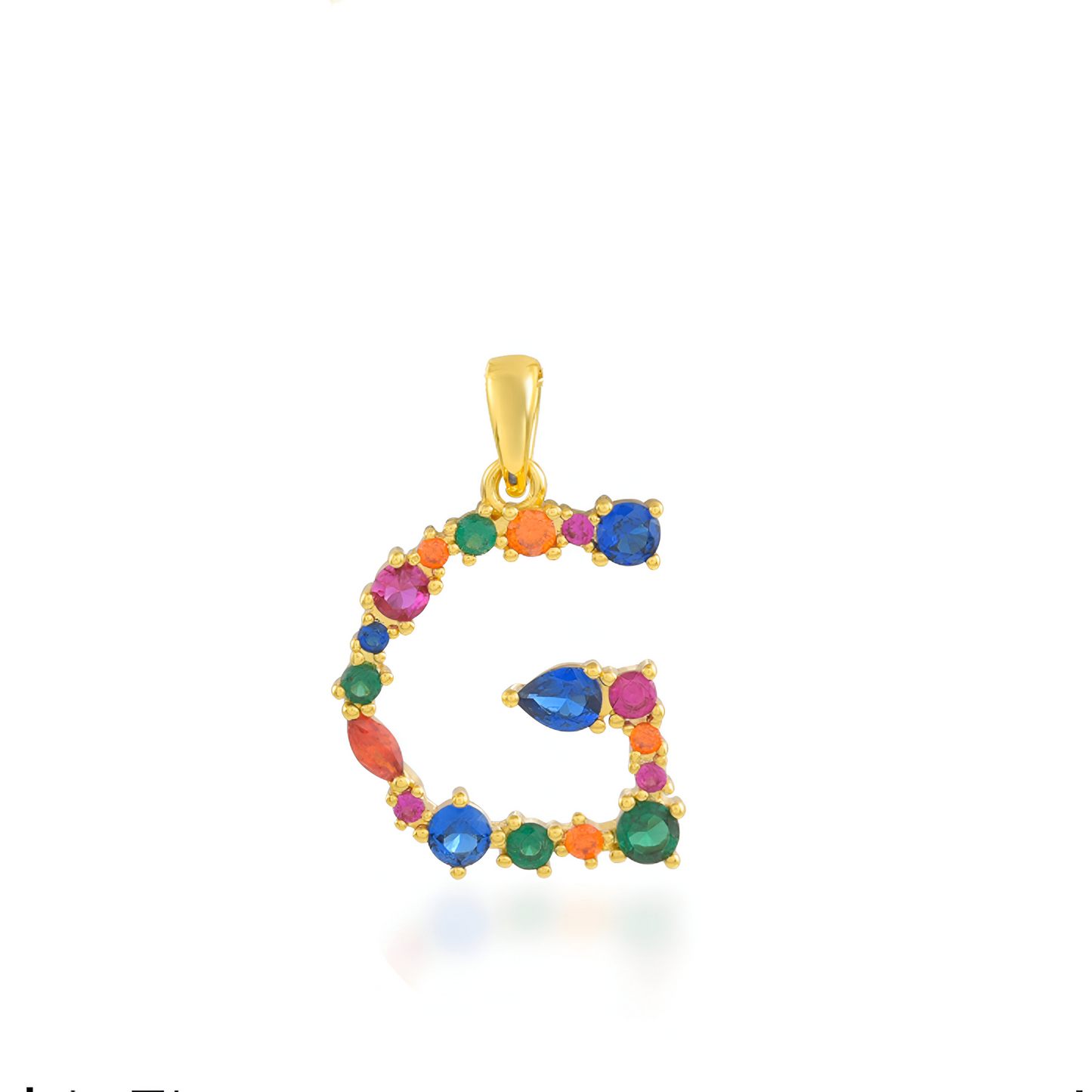 Multi Gemstone Alphabets Necklace - G