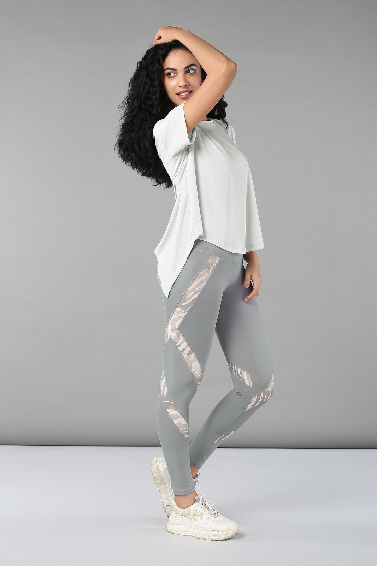 Grey Top With Patched Legging