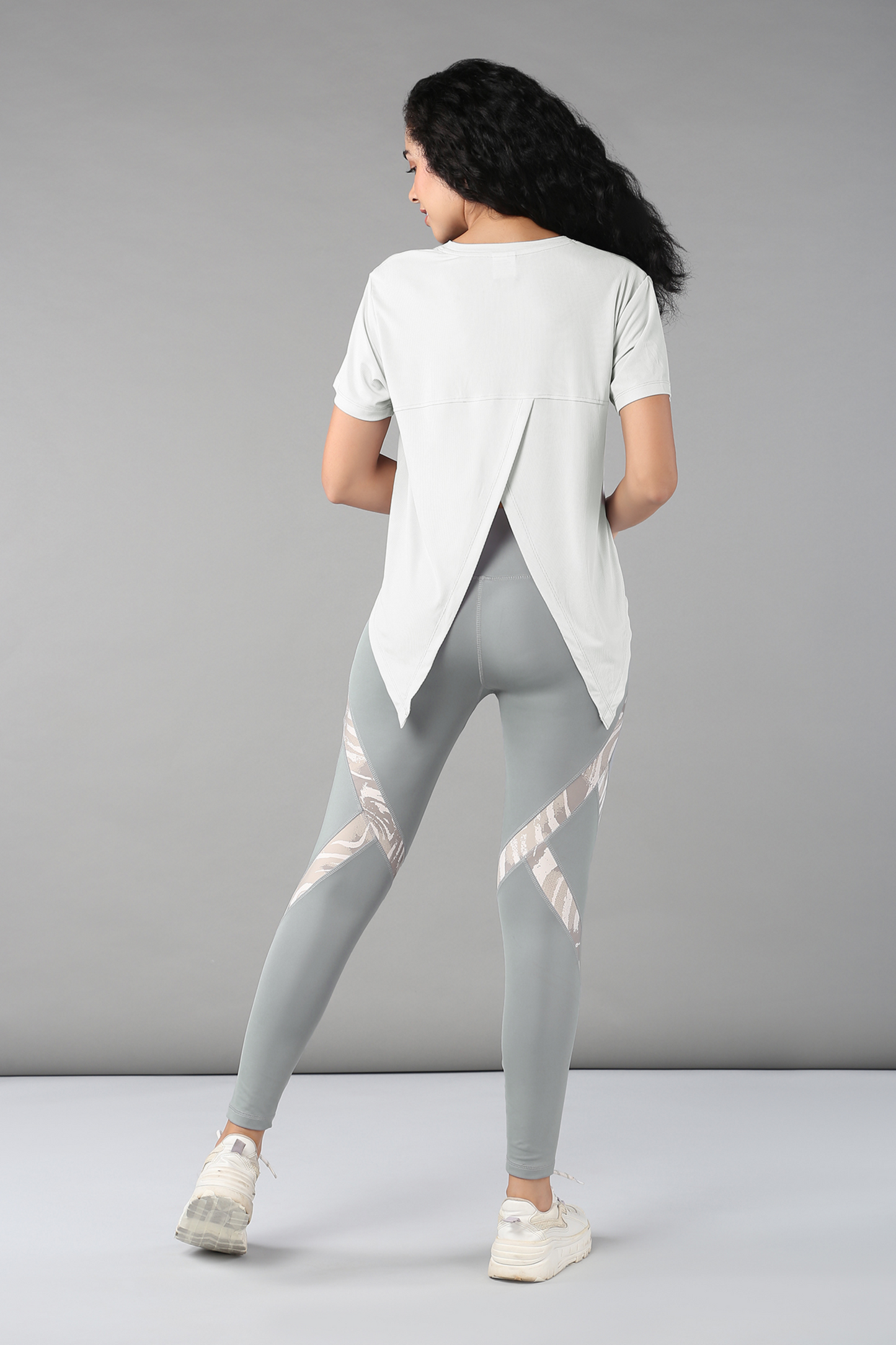 Grey Top With Patched Legging