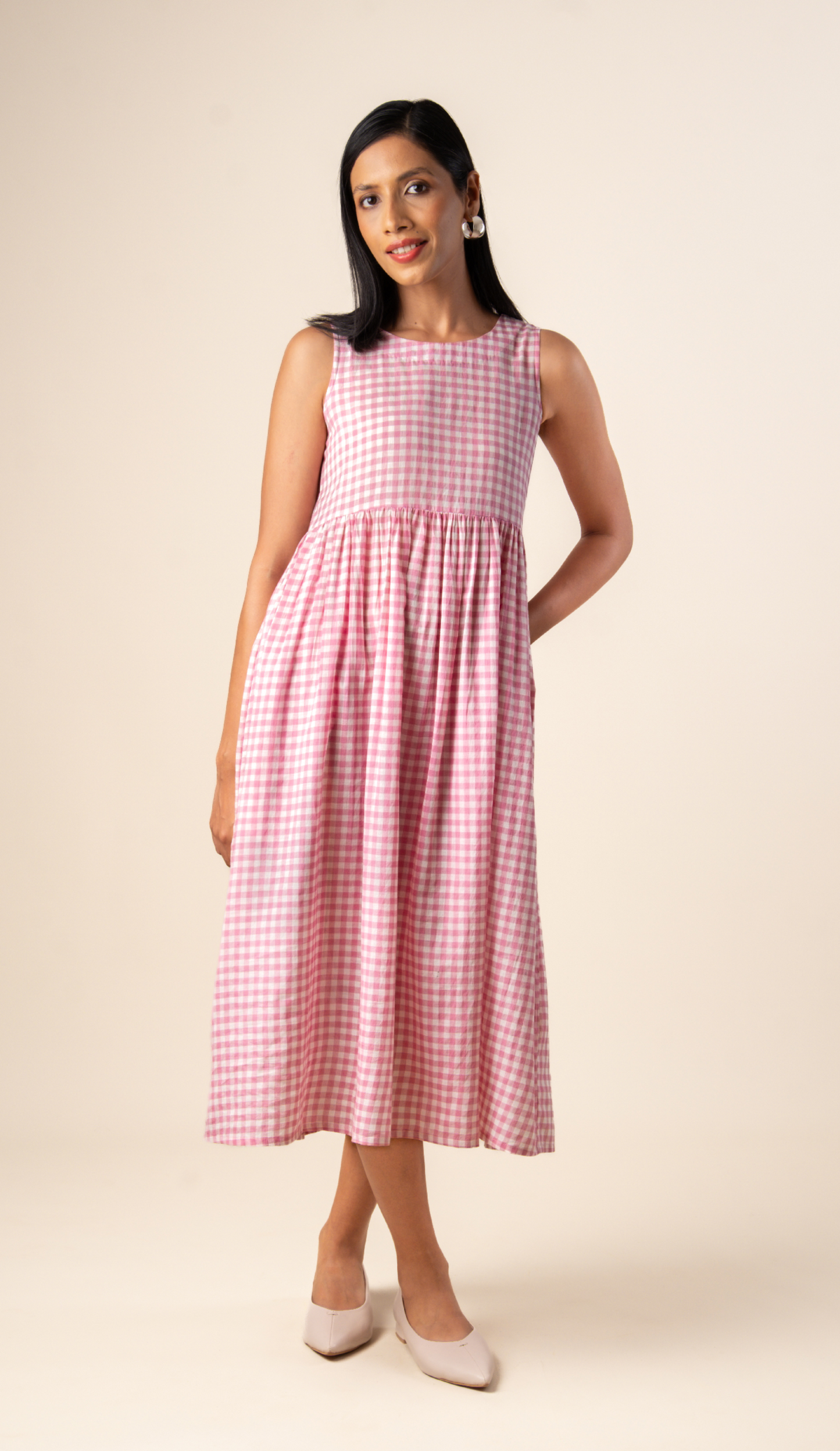 Suki Dress - Gingham Embroidered