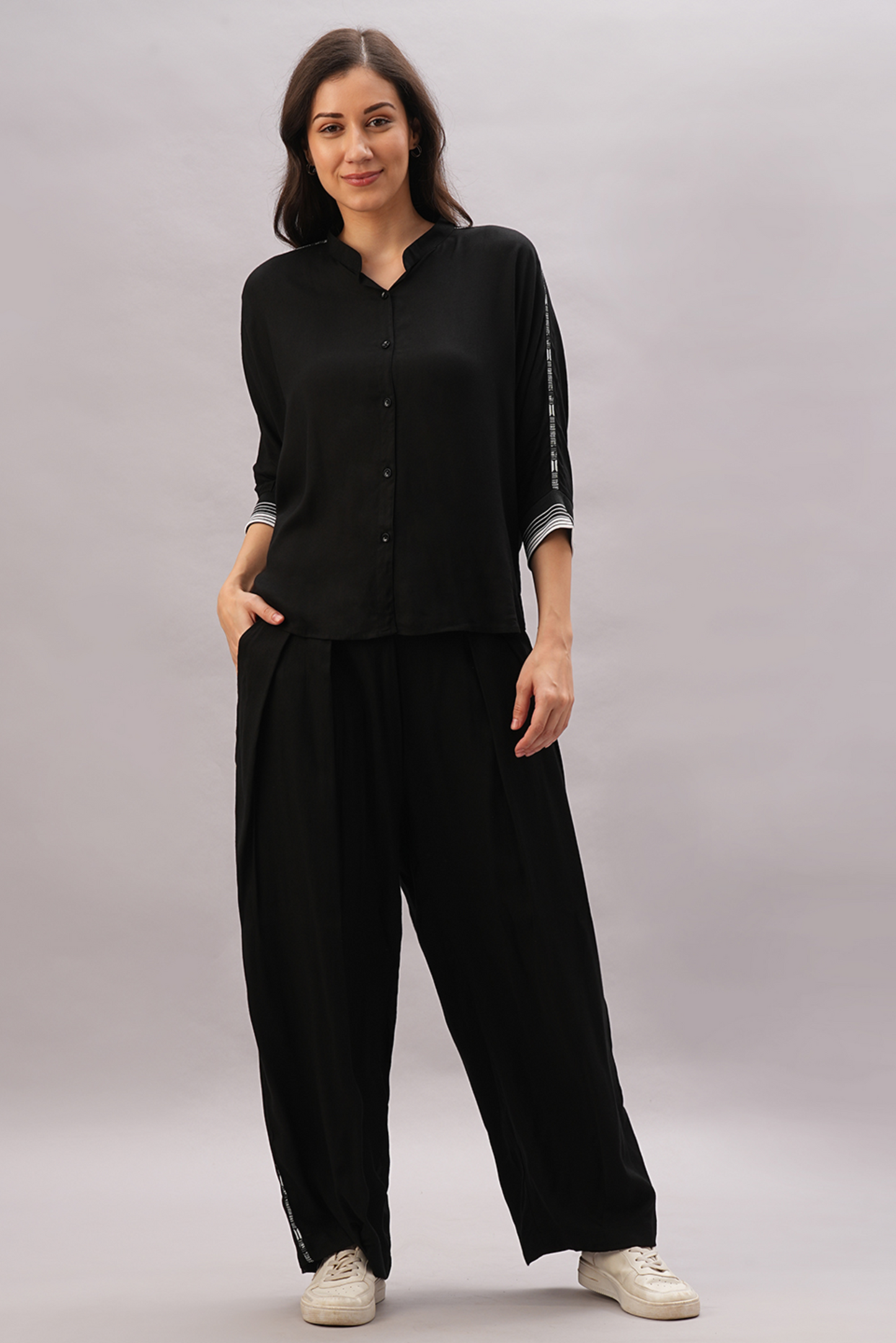 BLACK RAYON CO-ORD SET