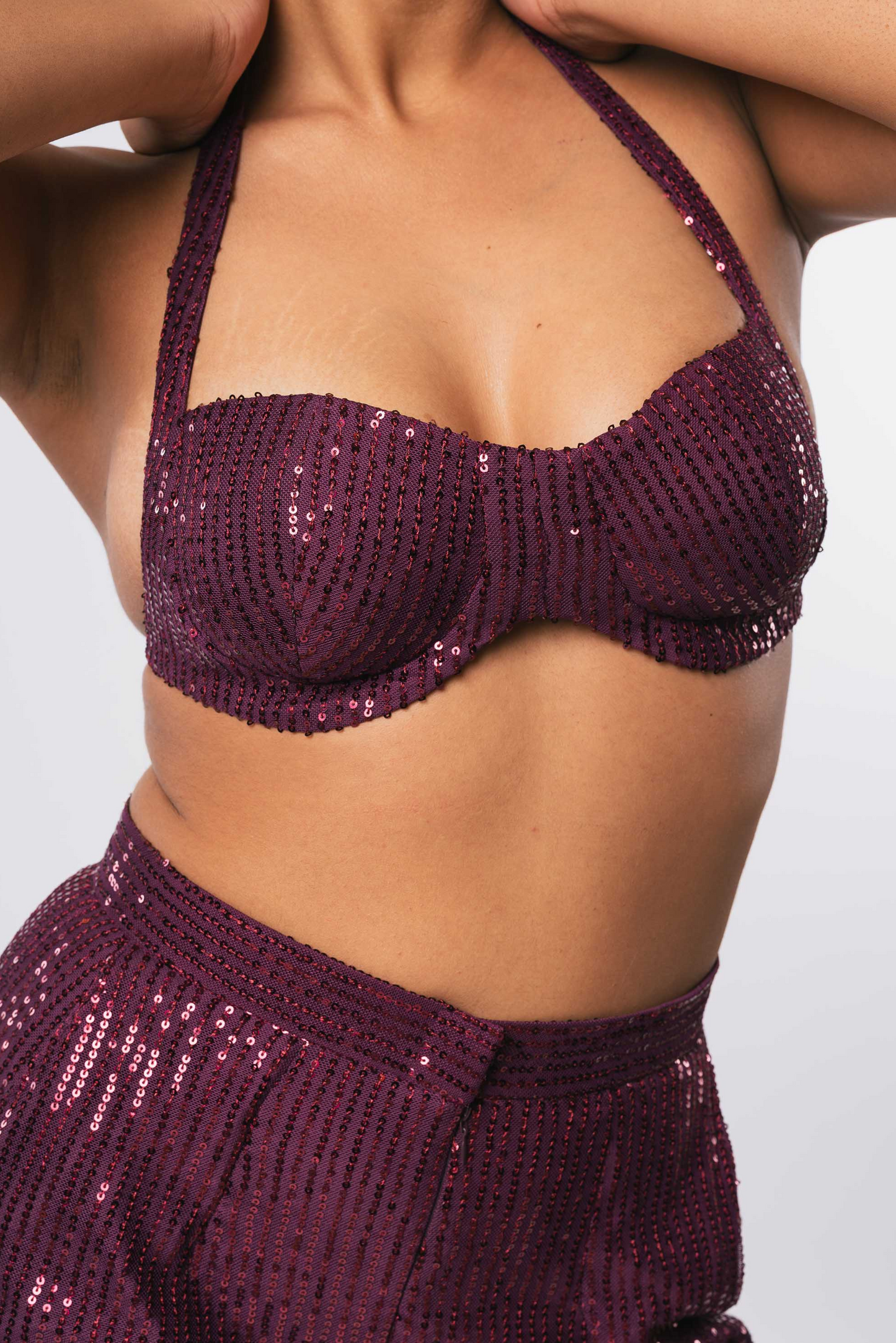 Wine Sequin Bralette