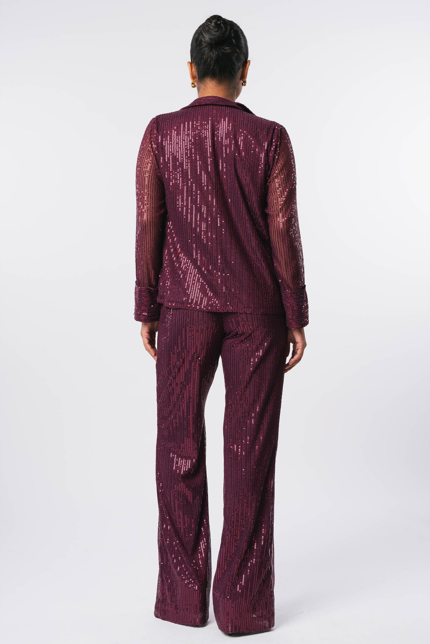 Wine Sequin Shirt