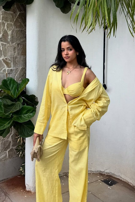 Tahiti Linen Shirt - Butter Yellow